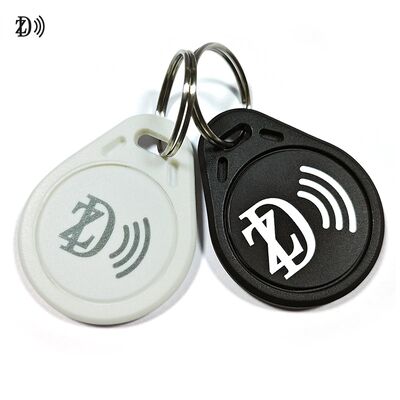 مرسومة منوعة للماء LOGO/QR Code ABS Keyfob MIFARE Classic EV1 RFID ABS Keychain لمراقبة الوصول إلى الأبواب
