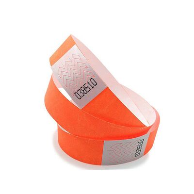 سوار RFID ورقي مقاوم للماء بطباعة شعار مخصص، سوار تذكرة حفلات من التايفك قابل للتصرف بالختم الساخن، شريط تعريف