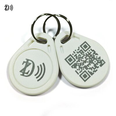 مرسومة منوعة للماء LOGO/QR Code ABS Keyfob MIFARE Classic EV1 RFID ABS Keychain لمراقبة الوصول إلى الأبواب