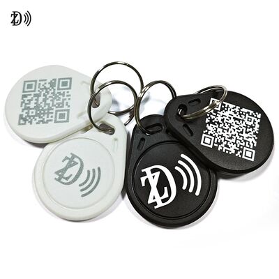 مرسومة منوعة للماء LOGO/QR Code ABS Keyfob MIFARE Classic EV1 RFID ABS Keychain لمراقبة الوصول إلى الأبواب