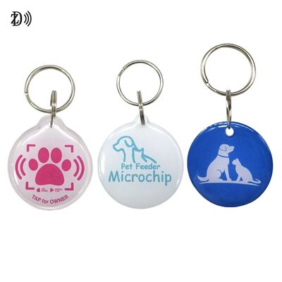 تعيين 13.56MHz قابل للبرمجة NTAG213 Smart Epoxy Keyfob علامات RFID Tag NFC سلسلة مفاتيح